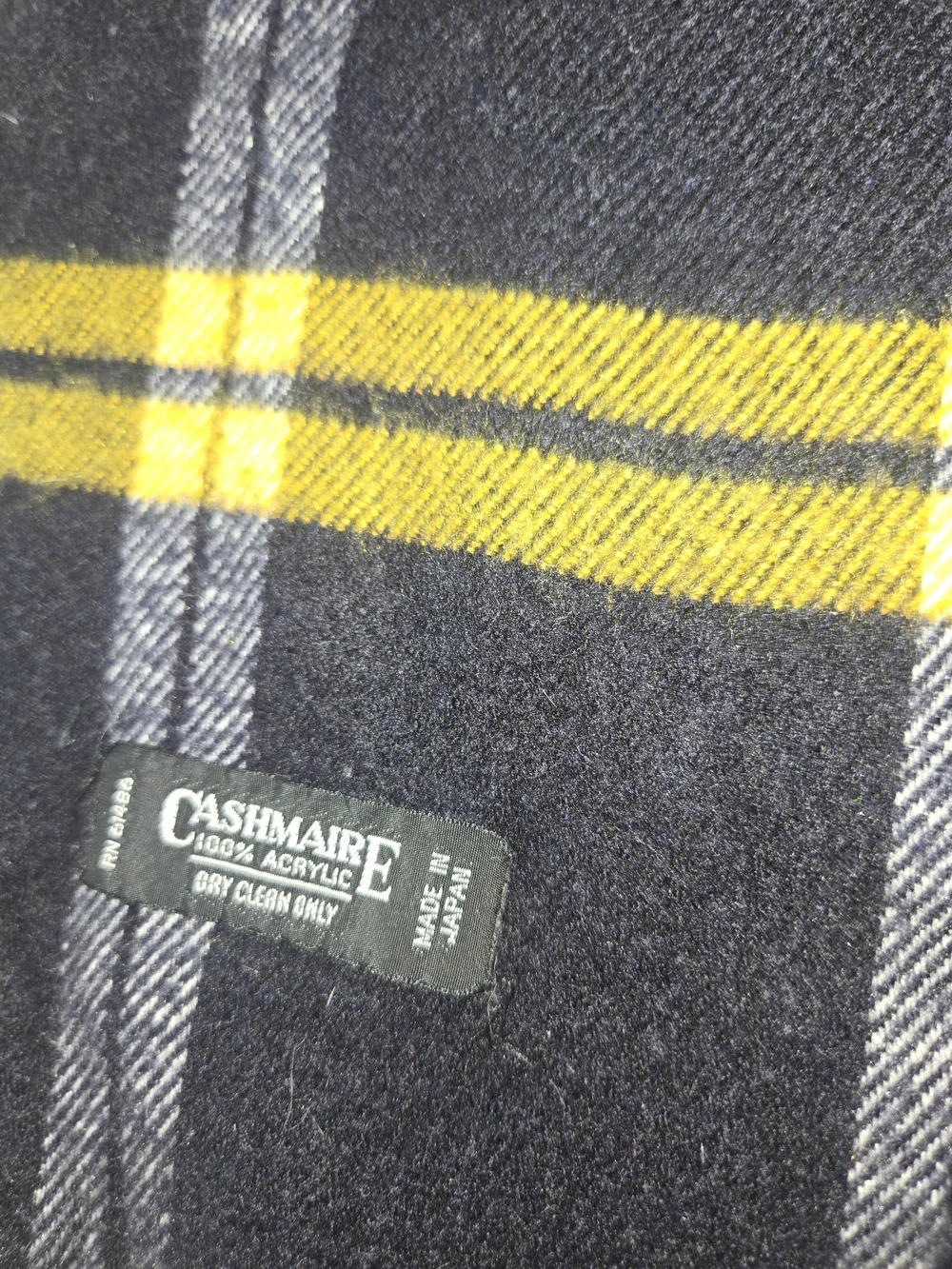 Vintage 1980s Christian Dior Monsieur Cashmaire Plaid Scarf RN 61486 Japan